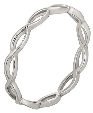 cai Damen Ring 925/- Sterling Silber Glänzend ohne Stein weiß 274270228