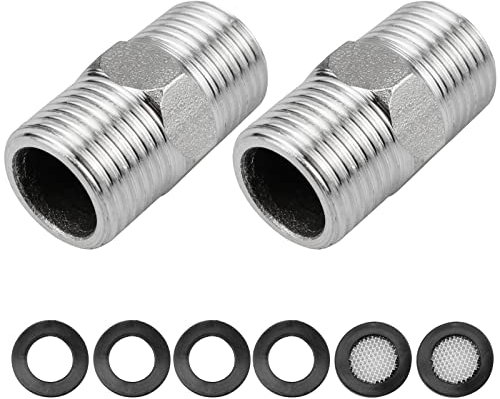 Honatrv Raccordo Tubi Filettati 1/2 Pollici in Acciaio Inox - Connettori Esterni a Doppio per Tubo - Doppi Nippli