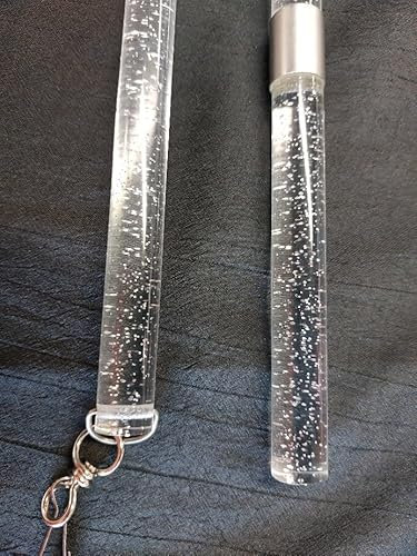 Schleuderstab Porschen Glitzer Acrylglas Ø 15 mm Länge 100 cm mit Zierring Silberfarbig. Glasklar, Schleuderstange,