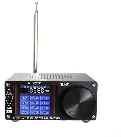 Receptor de radio, ATS-25X1 Si4732 Chip para DSP Receptor de radio digital recargable portátil FM LW MW y SW SSB con pantalla táctil de 2.4 pulgadas