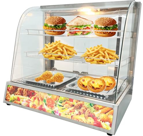 WYDDDARY 3 Tiers Heavy Duty Stainless Food Warmer Display Cabinet Commercial Countertop Egg Tart Pizza Food Warmer Display Cabinet Case Adjustable Temperature 110V 700W