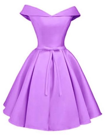 WSEYU Vestido corto de satén con hombros descubiertos, vestido de fiesta de regreso a casa, vestido de dama de honor para boda, Style2-lila, 44