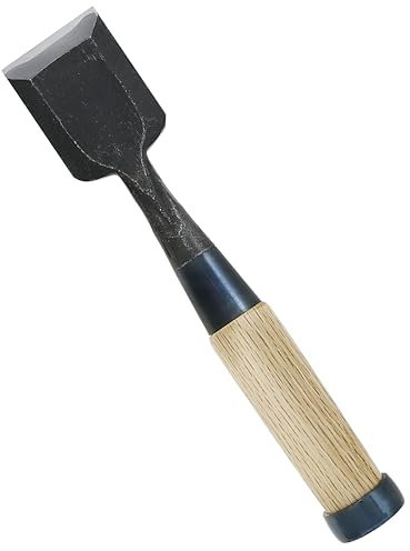 KAKURI Scalpello per legno giapponese per lavorazione del legno, 42 mm, realizzato in Giappone, scalpello per legno Oire Nomi, lama in acciaio giapponese ad alto tenore di carbonio, manico in legno di