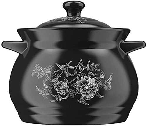 SUNMME Olla de cerámica para cocinar, Olla para Sopa, Cacerola para guisar, Cacerola de Barro, Olla de Barro, Utensilios de Cocina de cerámica para cocinar, Olla Caliente, Bibimbap y Sopa, 2L