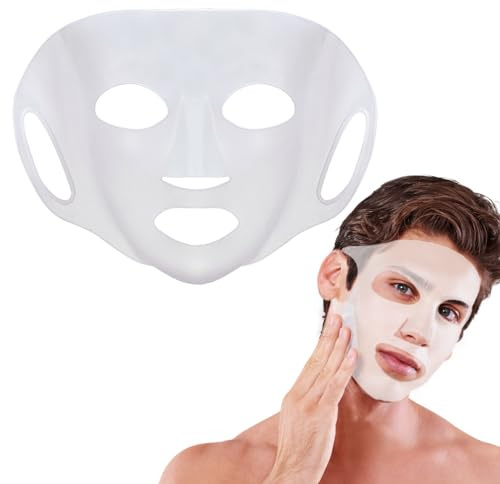 Large Silicone Face Mask Cover, Reusable Silicone Mask Cover 3D Facial Mask Cover for Man Women Moisturizing Face Mask Holder for Sheet Mask