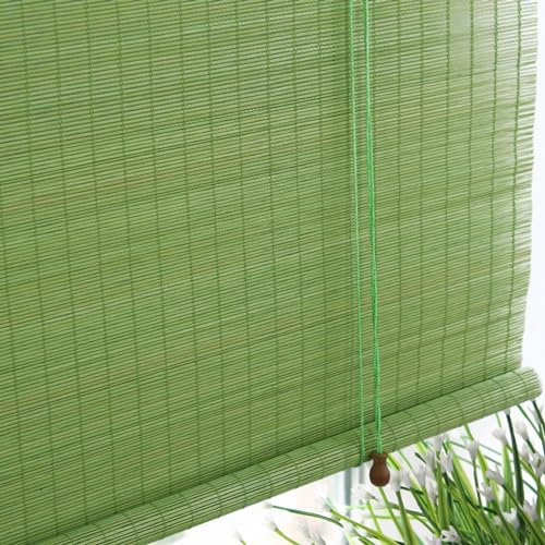 Sh000ad Bambusrollo Für Türen und Fenster,Natürliche Bambus-Rollo Raffrollo,Sonnenschutz Sichtschutz Rollo Seitenzugrollo,Für Innen/Außen,grün,Anpassbar Farbe,Breite x Höhe (120cm x 250cm)