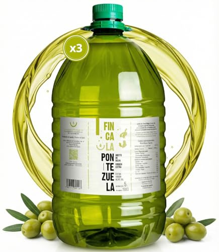 Finca La Pontezuela Aceite de Oliva Virgen Extra Picual 5 Litros - Garrafa de Aceite 5L Picual - Ideal para Uso Diario