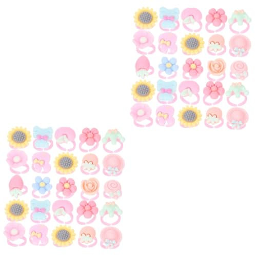 KOMBIUDA 200stücke Mädchen Verkleidung Ringe Bunte Cartoon-ringe Für Junge Mädchen Offenes Design Für Rollenspiele Und Partys Schmuckset Für Von Jahren