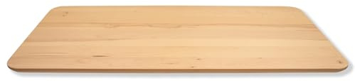 LUMBERLAND Bordsskiva skrivbordsskiva, kärnbok massivt trä, schweizisk kant (120 x 60 cm)