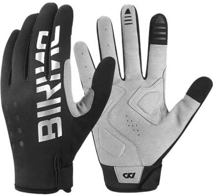 Generisch Winter-Fahrradhandschuhe, Thermo-Fahrradhandschuhe,Touchscreen-Laufhandschuhe - Reflektierende Handschuhe, rutschfeste Vollfinger-Fäustlinge zum Fahren, Radfahren, Laufen
