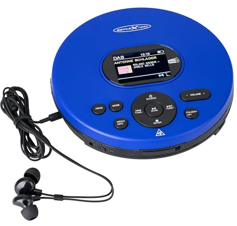 Reflexion PCD540DAB Tragbarer CD-Player, Discman, Walkman mit DAB+/PLL-FM-Radio - Antishock-System -Hörbuchfunktion - Großes LCD-Farbdisplay- bis zu 8 Stunden Akkulaufzeit