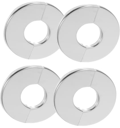 EXHUMKY Lot De 4 Cache-Tuyaux Muraux En Inox 2.60X2.60X0.22In Rosace À Bride Fendue Pour Radiateur Cuisine Salle De Bain Cache Tuyau Plomberie Décoratif Facile À Installer