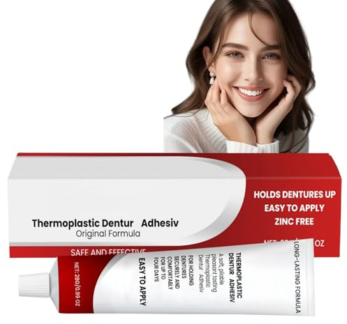 Thermoplastic De/nture Adhesive,Strong Hold Den/ture Adhesive Cream,Invisible Denture Reliner,Dental Adh/esive for Dentures,False Teeth Silicone Reline Kit for teeth Repair,for Upper &Lower Dentures