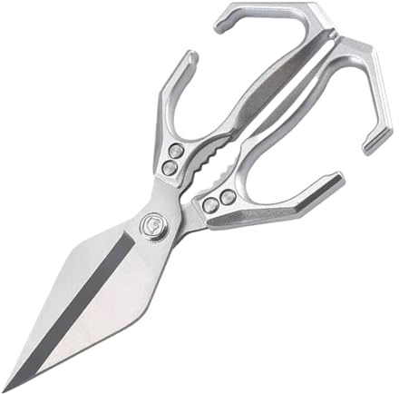 Kitchen Scissors, Stainless Steel Kitchen Scissors, Poultry Scissors - Ergonomic Cutter for Fish Poultry Household Picnic Camping Grill