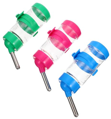 Toyvian 3piezas Alimentador Automático de Agua para Chinchillas Botella de Agua Práctica para Hámster Accesorio para Mascotas Casa