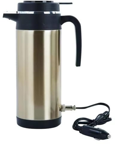 Muuookka Électrique 12V 120W avec Arrêt Automatique 1200 ML, Chauffe-Eau de Voyage pour Voiture et Camion, Grande Capacité, Ébullition