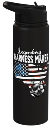 US Flag Harness Maker Stainless Steel Insulated Water Bottle