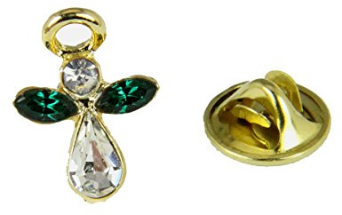 6030062 May Crystal Birth Month Angel Pin Guardian Lapel Brooch Tie Tack