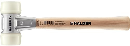 BASEPLEX-Schonhammer, Nylon/Nylon mit Zinkdruckguss-Gehäuse und Holzstiel | D=50 mm | 3908.050