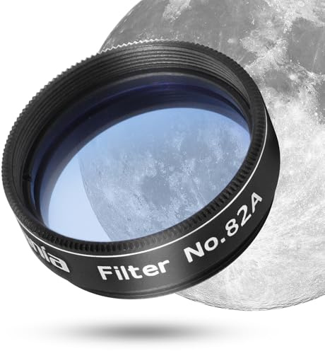 Astromania Telescope Filter 1.25 Inch - #82A Light Blue, Planetary Filter for Astronomy Telescope & Eyepiece, Telescope Color Filter for Enhancing Contrast in Lunar Planetary Observation