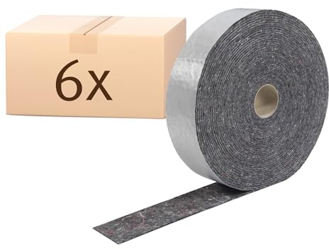 PROTEKTOR Trennwandband selbstklebend 6187-6x 20m x 50mm x 3 mm Mischfaservlies Anschluss-Dichtungsband für Trockenbau