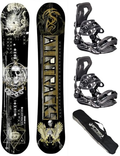 Airtracks/Graffiti Snowboard Flat Rocker + Fijaciones Star o Fijaciones Master Fastec + SB Bag/155 159 163/cm