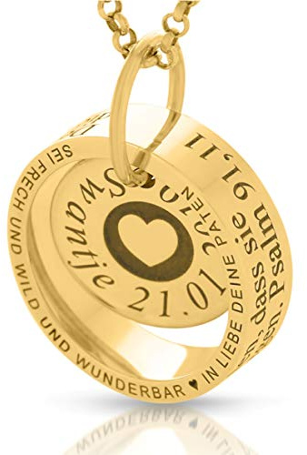Taufring Gold Gravur Namenskette Kind Taufkette Psalm Kommunion Kette Namen Taufschmuck Mädchen Junge Ring zur Taufe Geschenk Patenkind | HANDMADE IN GERMANY