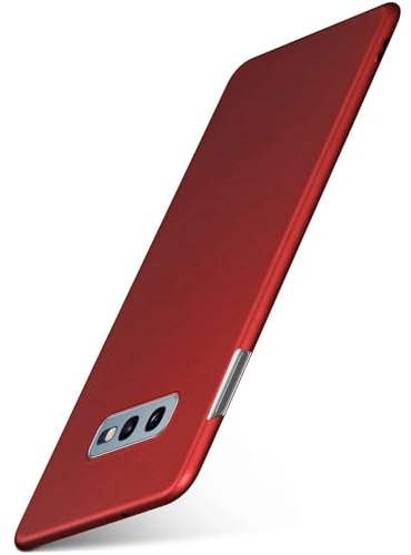 moex Alpha Case für Samsung Galaxy S10e Hülle Ultra Dünn, Schutzhülle mit erhöhtem Kameraschutz, Slim Cover Hardcase Backcover, Dünnste Handyhülle Minimalistisch, Matt Rot