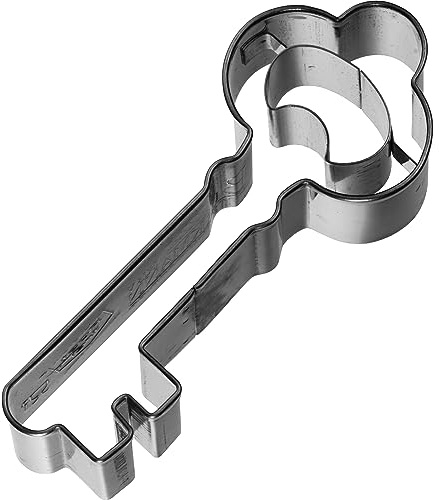 Birkmann, Ausstechform Schlüssel, mit Innenprägung, Ausstecher, Plätzchenform, Keks, Plätzchen, Edelstahl, 8 cm
