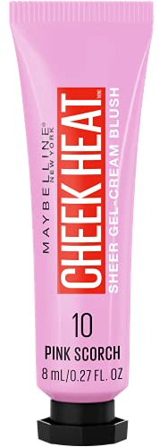 Maybelline Cheek Heat Gel-Cream Blush Makeup, Lightweight, Breathable Feel, Sheer Flush Of Color, Natural-Looking, Dewy Finish, Oil-Free, Pink Scorch, 0.27 Fl Oz