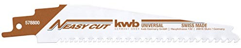 kwb Easy-Cut Säbel m Schaft, Verwendbar für alle BAU-Materialien, universal Abriss-Sägeblatt