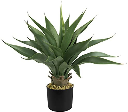 Decovego Aloe Vera Kunstpflanze 54 cm Künstliche Plastik Pflanze im Topf Kunstbaum Künstlich Pflanze Zimmerpflanze Sukkulente Innendekoration Deko