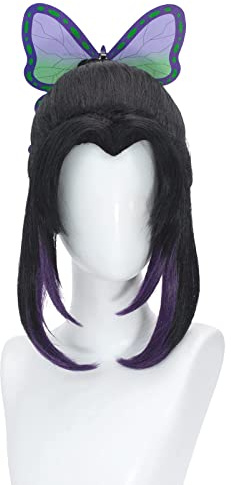 FALAMKA Amine Cosplay Perücke Halloween+Schmetterlingszubehör
