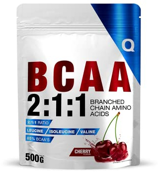 Quamtrax Nutrition - BCAA 2:1:1 (Aminoácidos de Cadena Ramificada) - 500 g - Sabor Cereza - Recuperación muscular, reducción de la fatiga y síntesis proteica