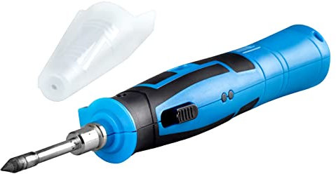 CFH Akku-Lötkolben AK 214 – mobiler USB-Lötkolben 12 W mit LED-Arbeitslicht, max. 580 °C, 0,4 mm Lötspitze, für feine Lötarbeiten im Modellbau & Elektronik, inkl. Schutzkappe & USB-C-Ladekabel