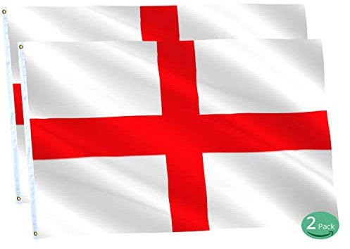 Omnisexual 2 Pack England Flags Great British English National Flag 3x5 FT St George’s Cross Decor Vivid Color & Fade Proof Cool Outdoor Double Stitched Banner with Grommets Room Prints Wall Tapestry