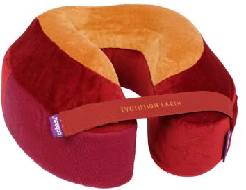 Cabeau Evolution Earth - Nackenkissen 25 cm Fire aus Recyceltem RPET-Material mit Memory-Schaum für Reisen