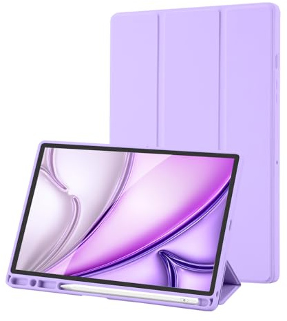 Custodia Cover Compatibile con Samsung Galaxy Tab A8 10,5 Pollici 2021 (SM-X205/SM-X200), Retro TPU Flessibile con Supporto a Tripla Piega, Sospensione/Riattivazione Automatica, Purple
