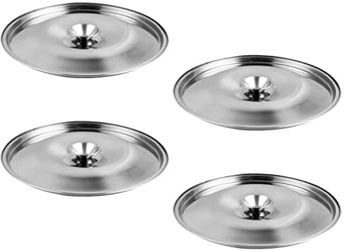 4 Stück Edelstahl Ersatzdeckel Für Öltopf, Gewürztopf, Kochtopf, Eierpfanne, 12Cm, Rostfreier Stahltopfdeckel, Praktisch Und Langlebig