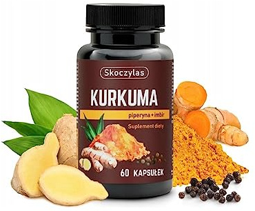 Skoczylas - Kurkuma - Piperin - Ingwer - Kapsel pflanzlichen Ursprungs - vegan - vegetarisch -1 Kapsel 2 mal täglich - 60 Kapseln - für Frauen - für Männer