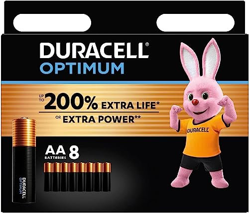 8X Duracell AA Optimum (1 Blister Da 8 Batterie) 8 Pile (MX1500/STILO/MIGNON)