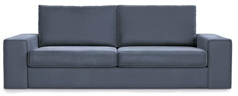 MASTERS OF COVERS Sofabezug für IKEA Kivik 3-Sitzer, Premium-Samt Mitternachtsblau, Ersatzbezug 228x95x83 cm