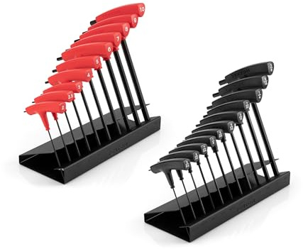 TEKTON Ball End Hex T-Handle Key Set with Stands, 21-Piece (5/64-3/8 in., 2-10 mm) | KTX92301