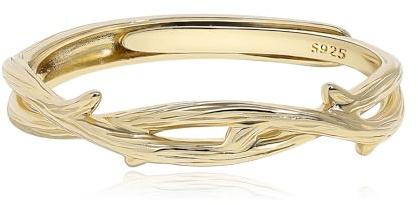 Meissa 925 Sterling Silver Tree Branch Ring for Women Dainty Intertwine Vine Ring Rose Gold Plated Leaf Statement Ring Jewelry Gift for Her, Gold