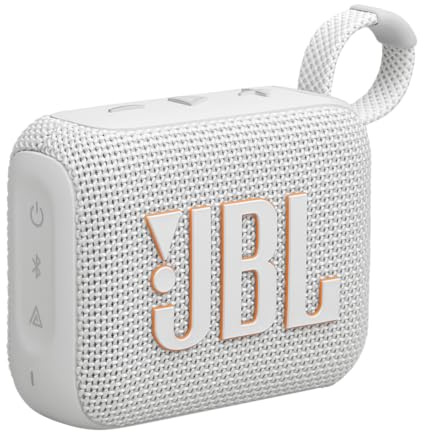 JBL Go 4 - Ultra-Portable, Waterproof and Dustproof Bluetooth Speaker, Big JBL Pro Sound with Punchy bass, 7-Hour Built-in Battery, Made in Part with Recycled Materials (White)