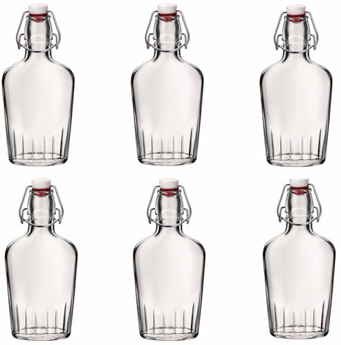 lilawelt24 6x 500 ml Leere Glasflasche Zum Befüllen| Likörflaschen |Essig-Öl Flaschen | Schnapsflaschen |Karaffe|Bügelverschluss