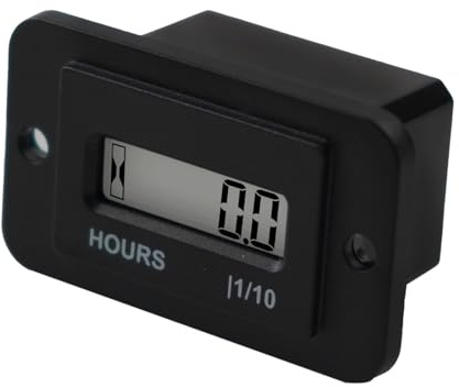 Contaore LCD a scatto RileyFine, funzione di azzeramento, alimentazione esterna, protezione contro lo spegnimento, utilizzato per generatori, tosaerba, motocicli e ATV (DC 4.5-90V)