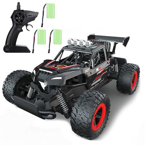 Azyvum Fjärrstyrd bil offroad för pojkar utomhus 1:16 skala RC buggy 2,4 GHz radiofjärrkontroll racerbil Crawler Truck SUV RC bil leksak med 3-batteri 70 minuter