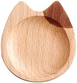 QMOWIZ Gravy holder Gravy Boat Seasoning Plate Cat Sauce Dish Creative Small Wood Dish Saucer Household Wood Saucer Kitchen Accessories Sauce Jug Gravy