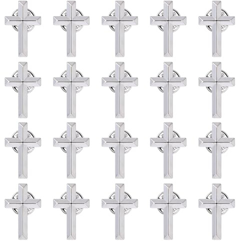 DICOSMETIC Pin de cruz de aleación para hombre, pines de solapa de cruz religiosa, juego de pines de cruz de metal para oración de iglesia, ropa a juego, Metal